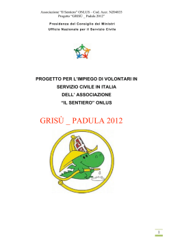 GRISÙ _ PADULA 2012 - Associazione Onlus – Il Sentiero