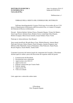 DOTTORATO DI RICERCA Anno Accademico 2014