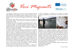 “Voci migranti: incontrarsi oltre il muro”, N.1 – aprile
