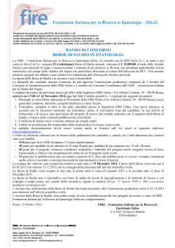 Scarica il BANDO DI CONCORSO - Fondazione Italiana per la