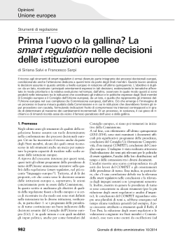 La smart regulation nelle decisioni delle