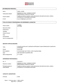 INFORMAZIONI PERSONALI Nome CARLI, LAURA Collocazione