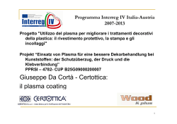 Giuseppe Da Cortà - Certottica: il plasma coating