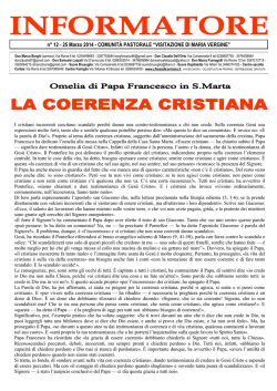 Info CP 12/14 - Comunit&agrave; Pastorale "Visitazione di Maria Vergine"
