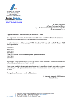 Indizione corso Self Crono 2014
