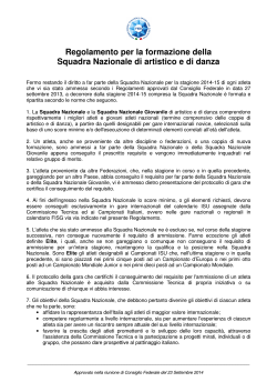 Regolamento per la formazione squadra nazionale