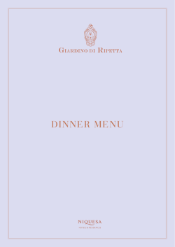 DINNER MENU - Niquesa Hotels