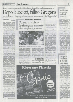 Dopo e societ&agrave;, fallito Gre oris