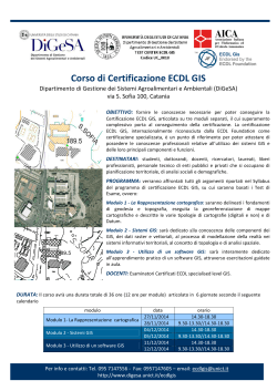 Corso di certificazione ECDL GIS, Catania