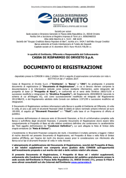 Documento di Registrazione Cassa di Risparmio di