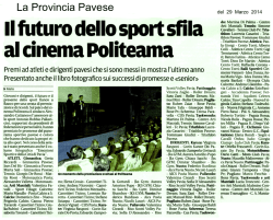 Il futuro dello sport sfila al cinema Politeama