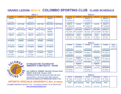 ORARIO LEZIONI 2014-15 COLOMBO SPORTING CLUB CLASS