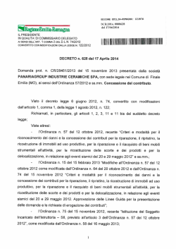 Decreto n. 628 del 17 aprile 2014