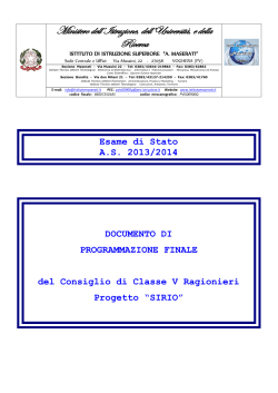 Ragionieri progetto Sirio cl. 5RS - Istituto Istruzione Superiore Maserati