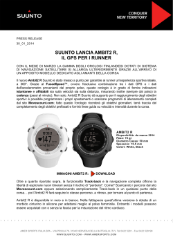 SUUNTO LANCIA AMBIT2 R, IL GPS PER I RUNNER