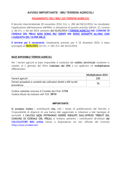 IMU TERRENI AGRICOLI - Comune di Cividale