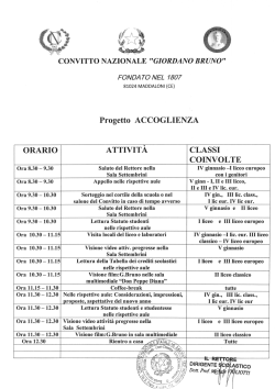 Progetto accoglienza per il Liceo Classico A.S. 2014/15