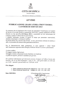 avviso graduatoria provvisoria cantieri servizi