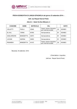 SPAGNOLO - PROVA IDONEATIVA - 23 settembre 2014
