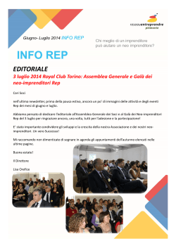 Info Rep giugno luglio 2014 - Reseau Entreprendre Piemonte