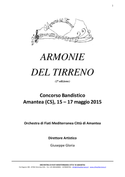 Bando 2015 "Armonie del Tirreno" - Orchestra di Fiati Mediterranea