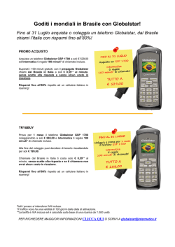 Goditi i mondiali in Brasile con Globalstar!
