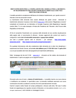 istruzioni - Consiglio Superiore della Magistratura