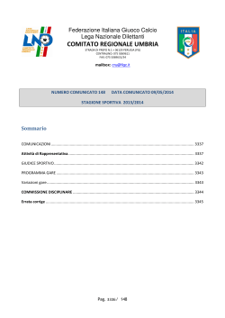 Attività di Rappresentativa - FIGC Comitato Regionale Umbria