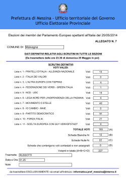 Risultati Elezioni Europee 2014 - Comune di Malvagna , Rete Civica
