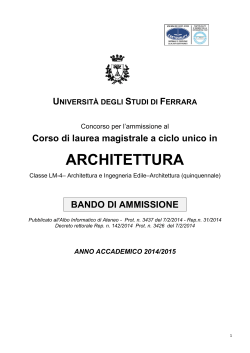 Bando - Università degli Studi di Ferrara
