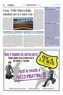 Costa: «Nello Sblocca-Italia soluzione per la Cuneo-Asti»