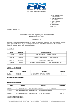 Bollettino n.ro 19 - Comitato Regionale Toscano