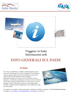 Info Generali - Anno del Turismo Italia