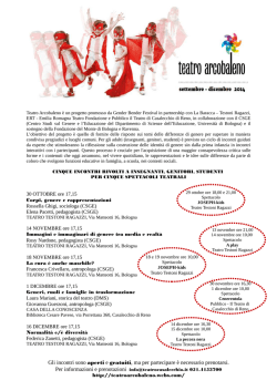 Incontri Teatro Arcobaleno - Csge 2014