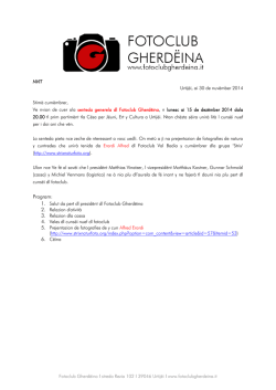 INFO (pdf, download) - Fotoclub Gherd&euml;ina
