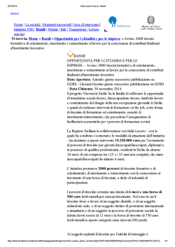 Italia Lavoro S.p.A.- Bandi