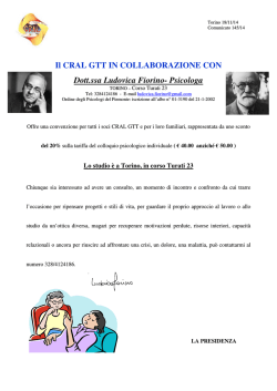 Il CRAL GTT IN COLLABORAZIONE CON Dott.ssa
