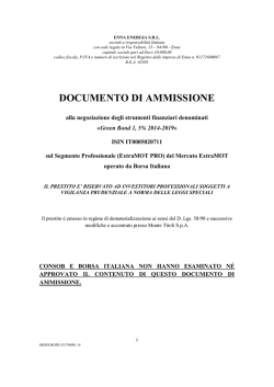 DOCUMENTO DI AMMISSIONE