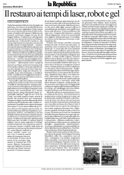 Il restauro ai tempi di laser, robot e gel