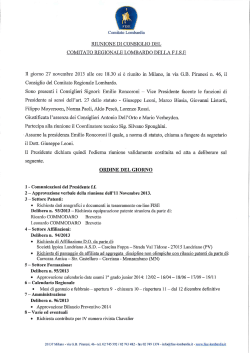 RIUNIONE DI CONSIGLIO DEL COMITATO