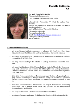 Fiorella Battaglia CV - Fakultät für Philosophie, Wissenschaftstheorie