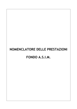 NOMENCLATORE FONDO ASIM - Unionservizi