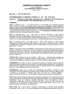 incarico Marchiori - Comune di Rossano Veneto