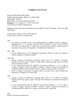 Francesco Bellomo CURRICULUM VITAE Informatica