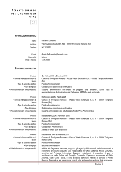 In allegato il curriculum vitae della Dott.ssa