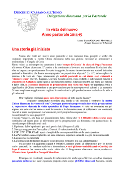 In vista del nuovo Anno pastorale 2014
