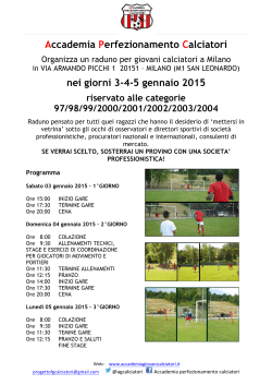 STAGE TORNEO 3-4-5-GEN 2015 - Accademia Giovani Calciatori