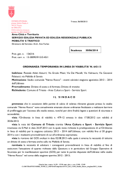 Area Città e Territorio Scadenza 30/06/2014 Prot. gen. n. 126216