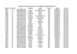 Graduatoria provvisoria corso di laurea magistrale in Ingegneria