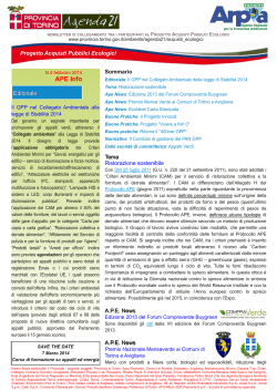 Newsletter n. 4 - APE Info - febbraio 2014